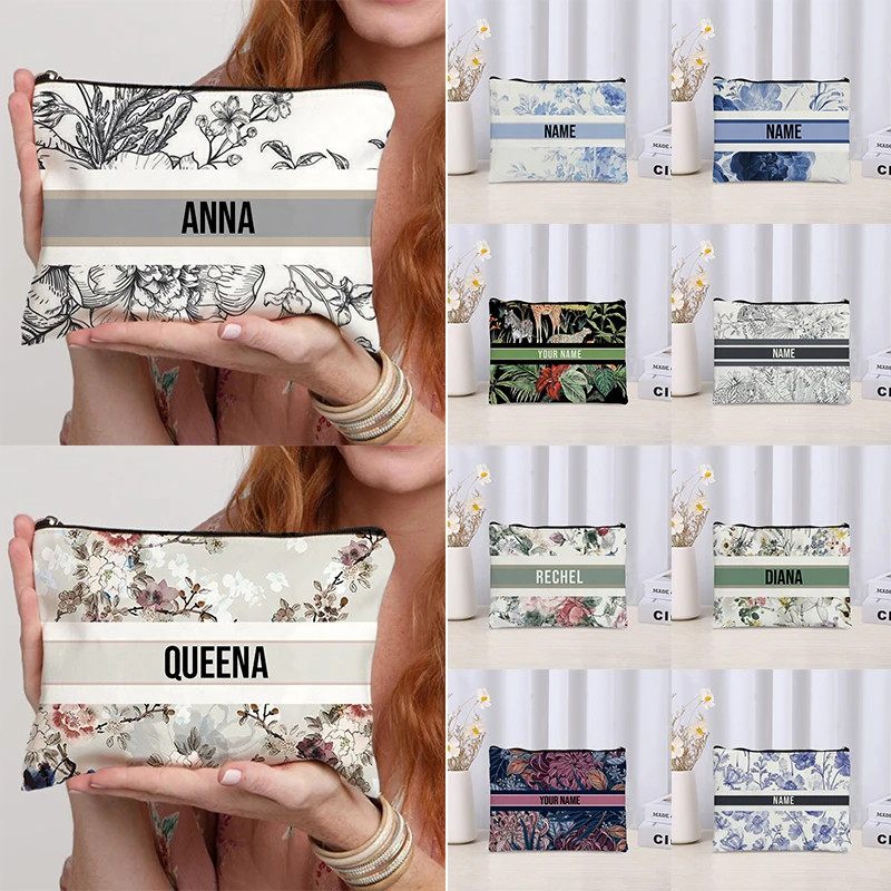 Luxury Skincare Brand - Aangepaste naam Vintage make-up tas bruidsmeisje