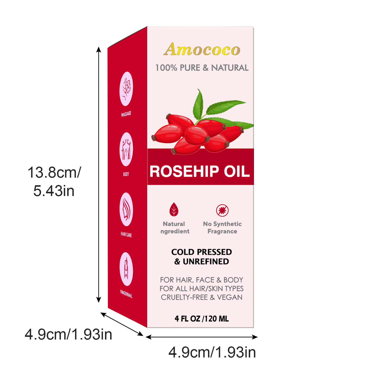 Amococo 2 stuks Jojoba-olie en - Cold Pressed Rose Hip recensie en prijs