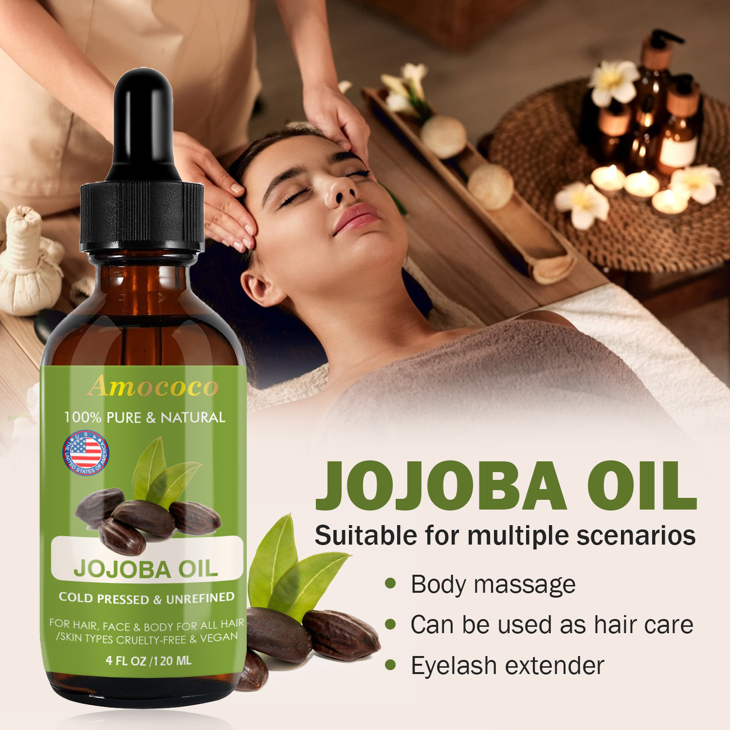 Amococo 2 stuks Jojoba-olie en - Cold Pressed Rose Hip recensie en prijs